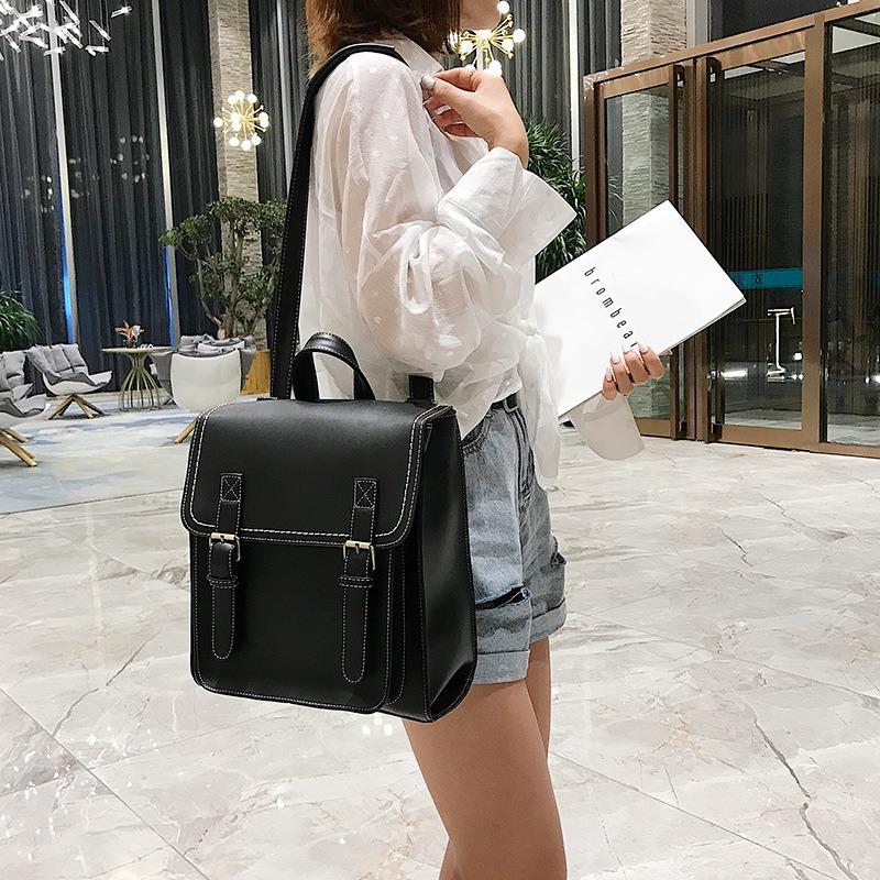 New Fashion Trendy PU Leather Double Backpack, Casual Versatile Retro Backpack, Shaped Women's Backpack