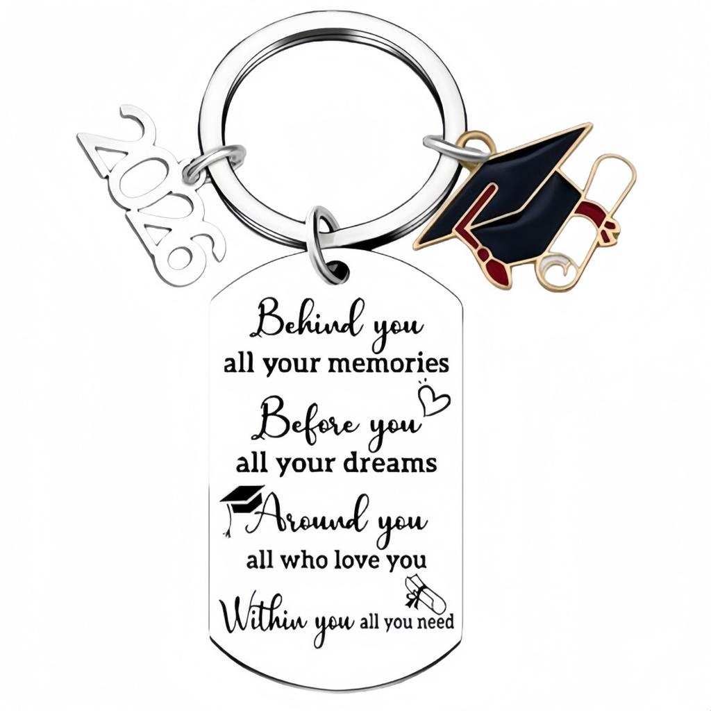Graduation Keychain with Graduation Cap Charm Diploma Pendant and 2024 Year Number for Students Teachers Friends