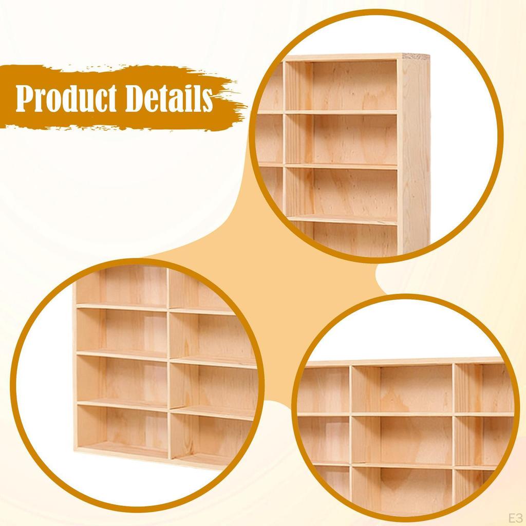 Wooden Toy Car Display Shelf Cabinet Home Party Gift Storage Rack Organizer Case for Farmhouse