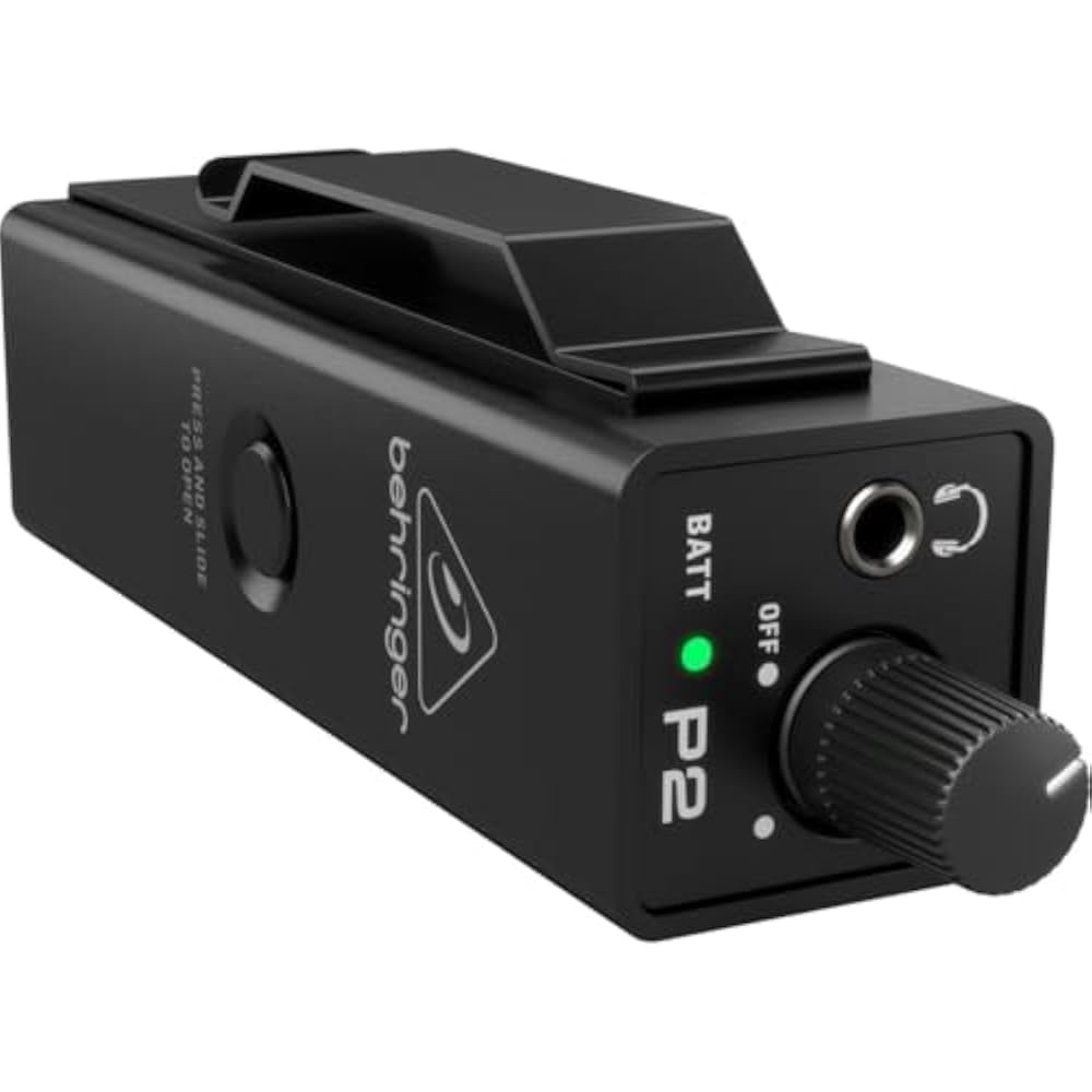 BEHRINGER Headphone Amp Battery Powered In-ear P2 Black BEHRINGER POWERPLAY P2