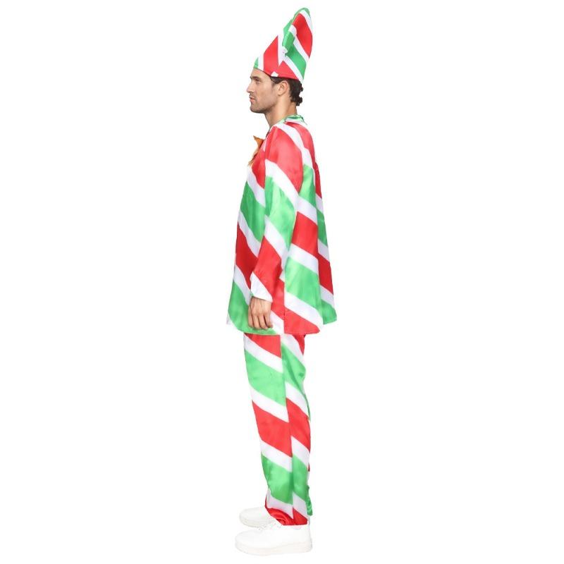 New Christmas Dress Up Costume Candy Canes Holiday Party Costume Santa Elf Claus Costume