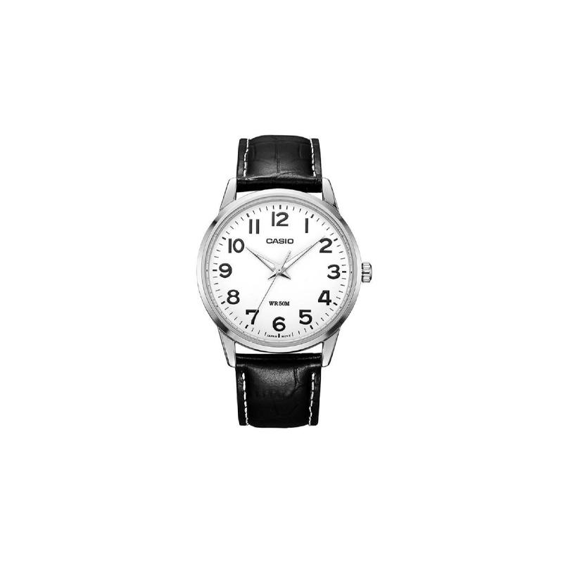 Casio STANDARD Series ENTICER Series Simple Leisure Business Quartz Movement Japanese and Korean Watch 4740mm Men's Watch White Dial MTP-1303L-7B