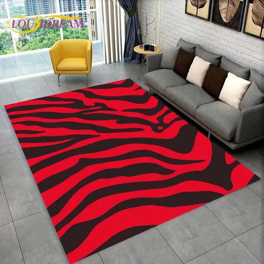 3D Colorful Zebra Pattern Area Rug,Carpet Rug for Living Room Bedroom Sofa Office Doormat Decoration, Kids Non-slip Floor Mat