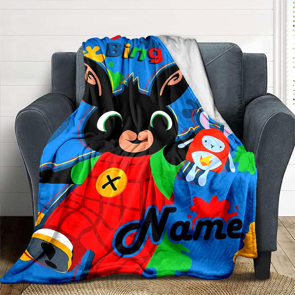 Bing Bunny Themed Blanket Personalized Name Soft Warm And Versatile For Sofa Bed Office And Travel Machine Washable Comfortable In All Seasons Best