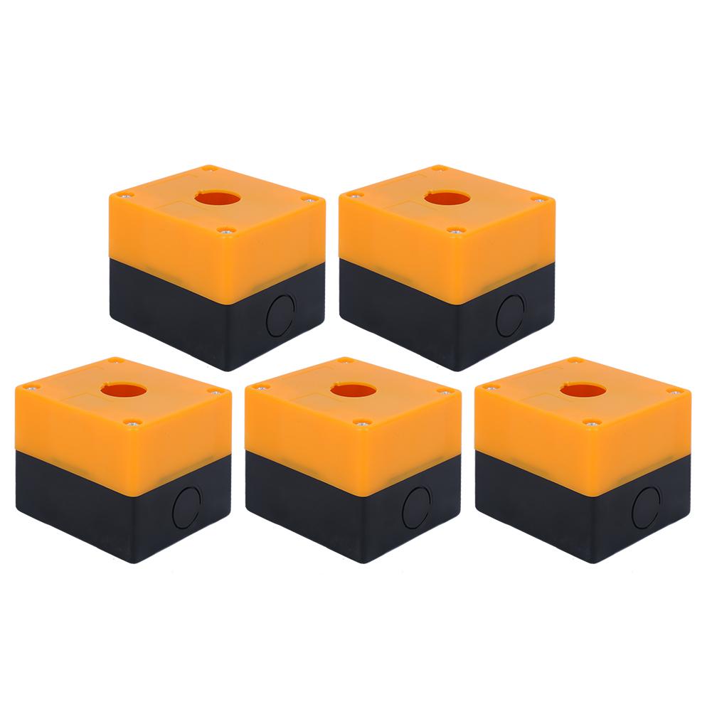 

5Pcs Emergency Stop Box Control Switch Button Waterproof Junction Box Yellow 22mm BX1‑22