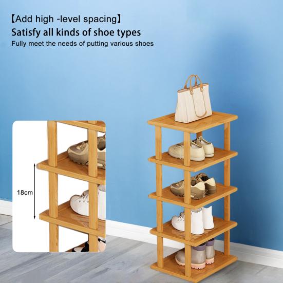 5/7/8 Etagen Vertikales Schuhregal Holz Schmaler Schuhständer Kleiner Schuh-Organizer Platzsparend Eckschuhregal Hoher Schuhturm Freistehendes Schuhregal