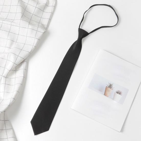 Cravatta con Coulisse Regolabile Tessuto Liscio Cravatta da Uomo Nera Formale Vestibilità Comoda Rilascio Rapido Accessorio per Outfit con Cravatta