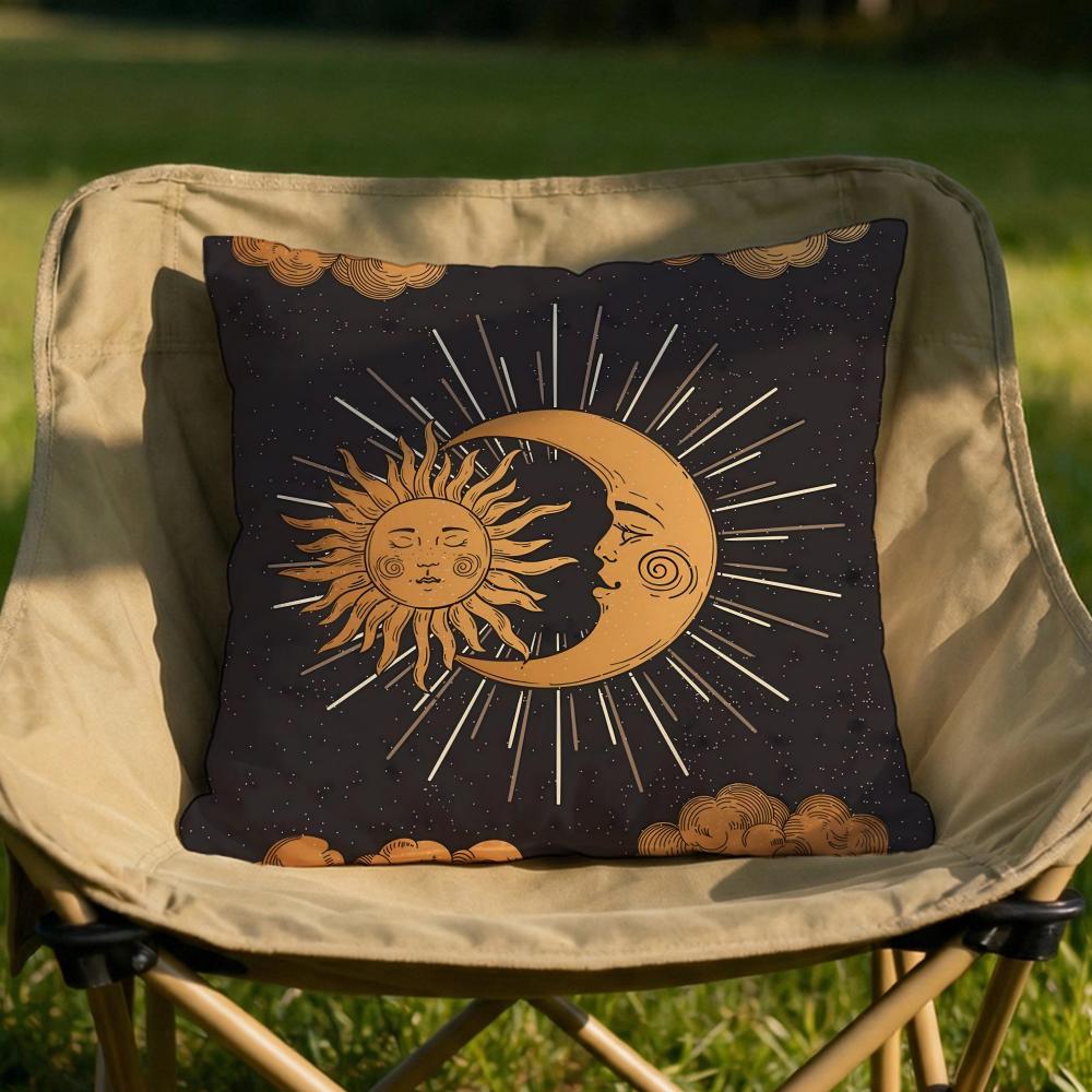 Tarot Sun and Moon Cushion Cover Soft Reversible Durable Pillow Cover MultiScene Use for Home Car Daily Comfort