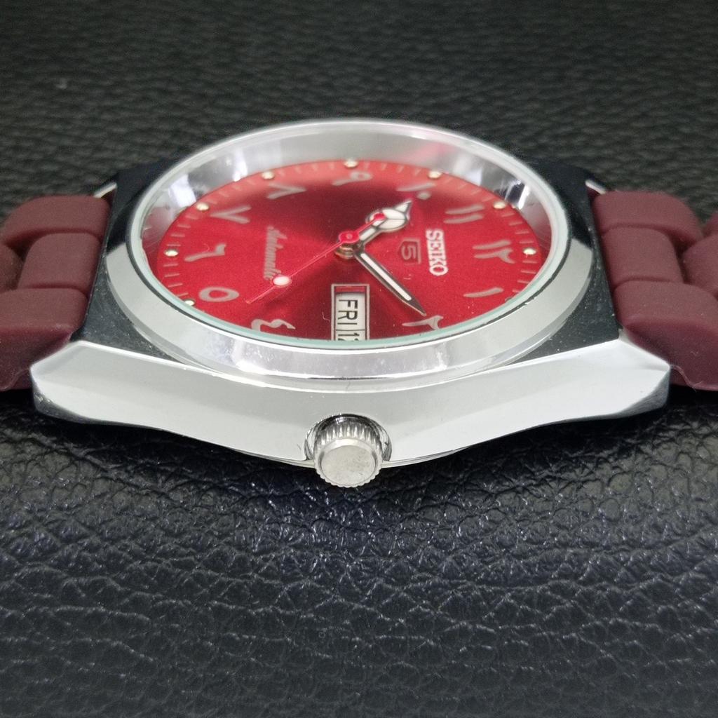 VINTAGE REFURBISHED SEIKO 5 AUTOMATIC 6309A JAPAN MENS RED DIAL WATCH A441364-5