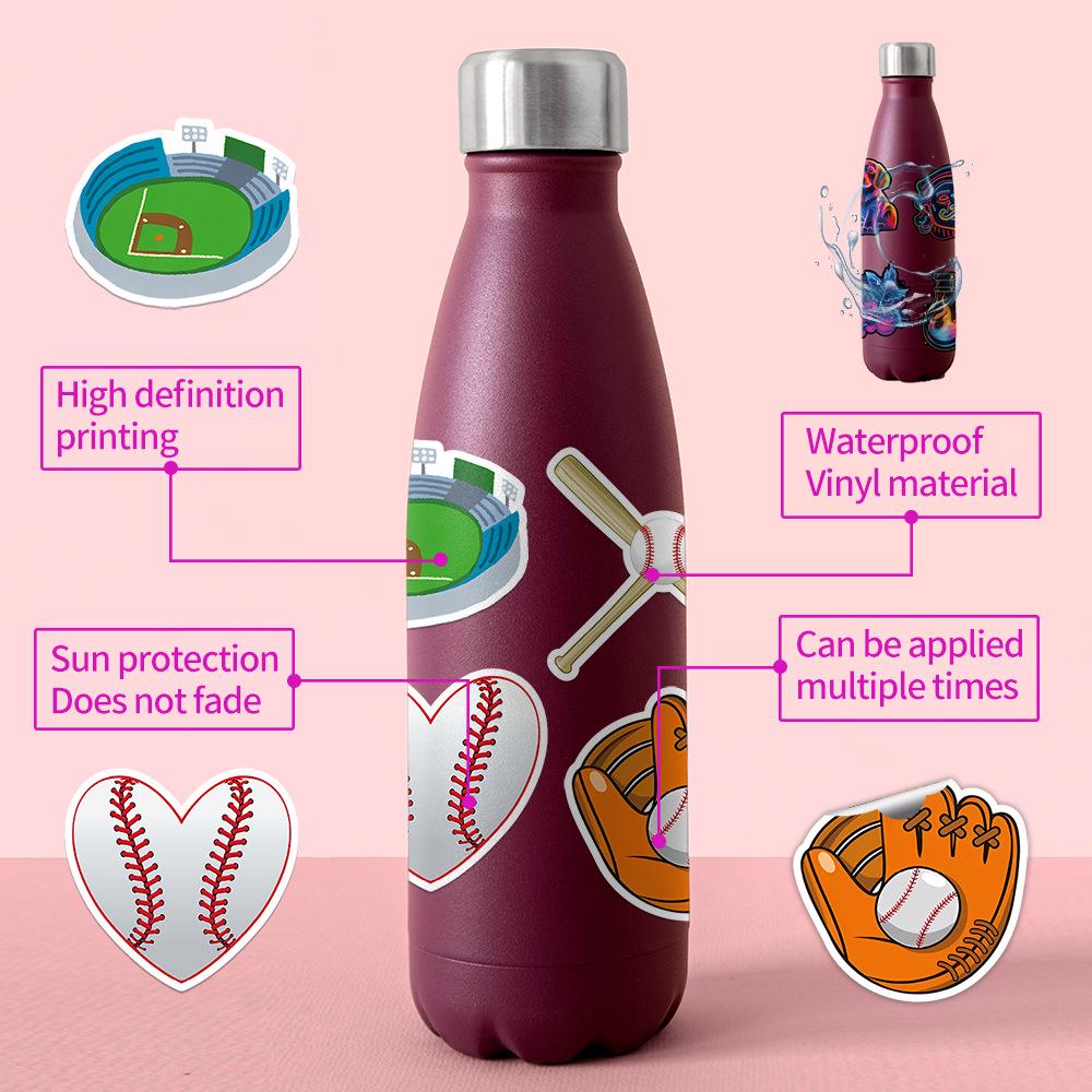 50 Sports Baseball Graffiti Waterproof Stickers for Water Bottles & Computers