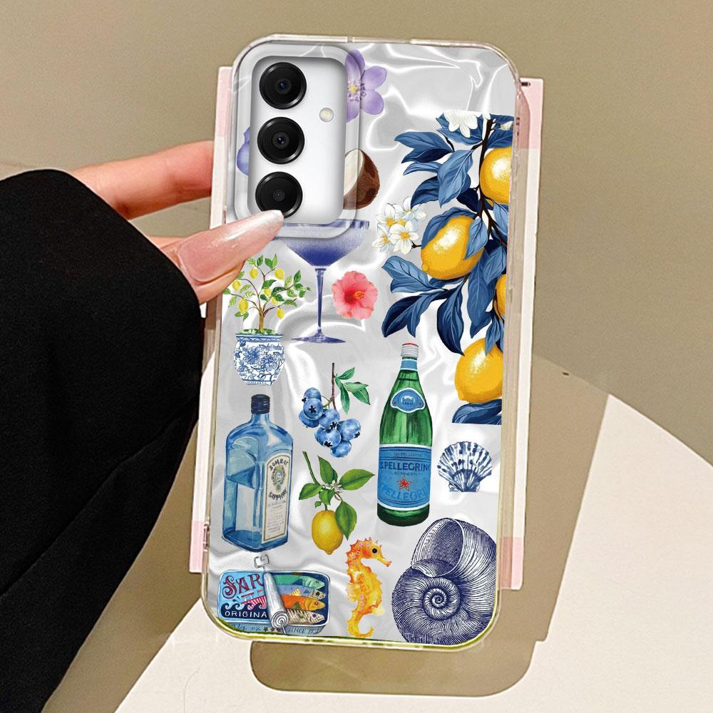Seaside Scenery Wine Lemon Phone Case for Samsung Galaxy A55 A07 A17 A56 A36 A26 A16 A53 A06 A14 A24 A34 A54 A15 A25 A35 Cover