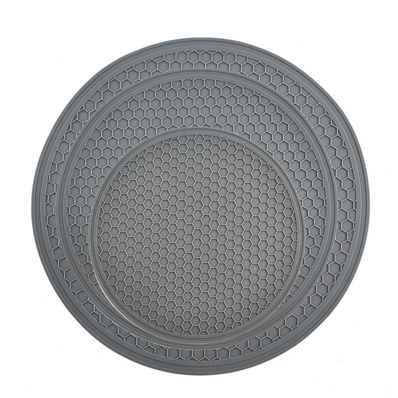 Tappetino da Tavola e Microonde in Silicone a Nido d'Ape - Rotondo, Multifunzionale, Isolante, Anti-scottatura, Ideale per Ciotole, Piatti e Casseruole.
