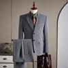 Men's Anti-Wrinkle Slim Fit Business Suit: High-End Formal Wear for Weddings and Engagements.