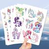 New Cartoon Unicorn Series Flash Powder Tattoo Stickers Waterproof Children's Party Gifts Funny and Interesting