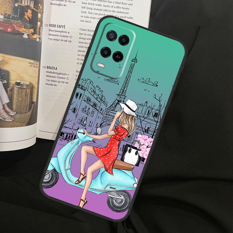 Fashion Girl For Oppo A80 A60 A40 A94 A54 A98 A78 A18 A38 A58 A16 A76 A96 A17 A77 A74 A57S A15 Phone Case