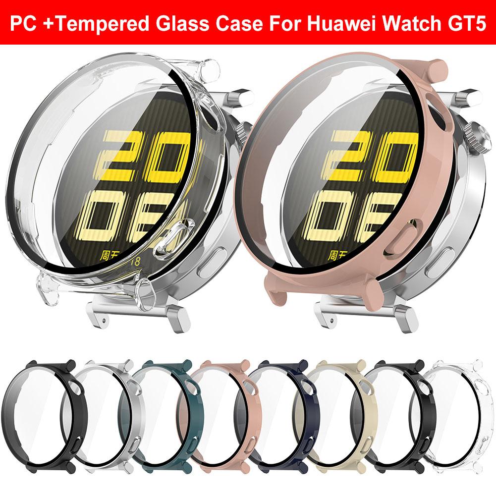 Watch Case Glass+Case Shockproof PC Case+Tempered Glass Screen Protective Case Full Coverage Case for Huawei Watch Pro 46MM/41MM