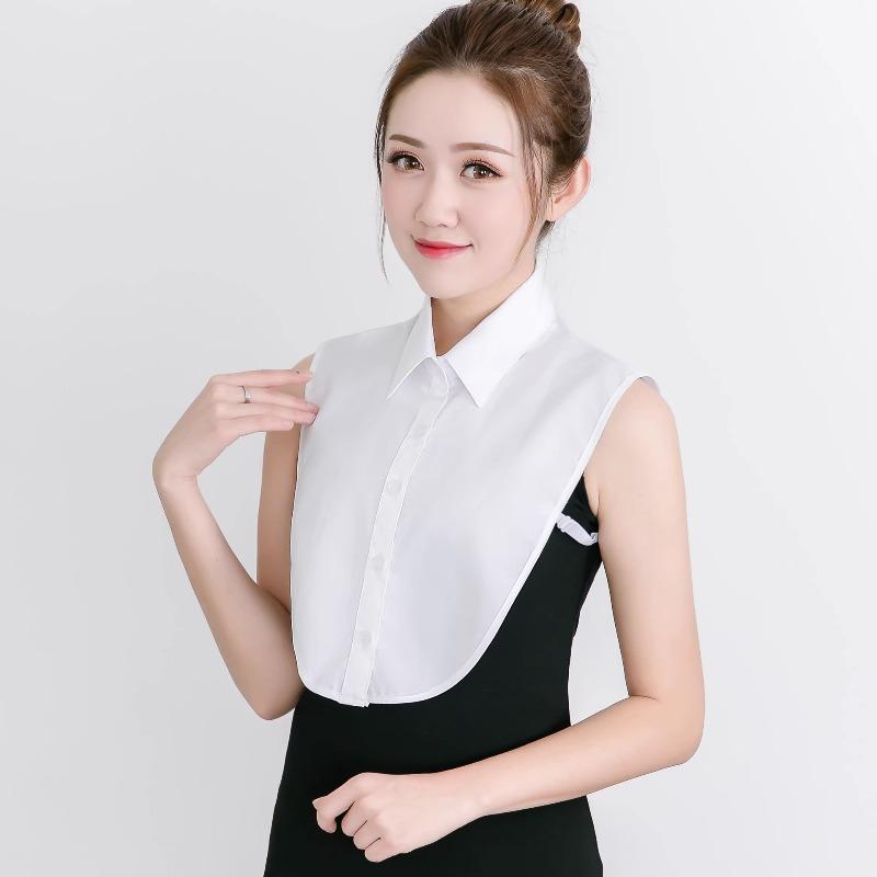 Damska Bawełniana Sztuczny Kołnierzyk Męski Unisex Formalny Garnitur Styl Połowy Koszuli Sztuczny Kołnierzyk Odpinany Na Guziki Dziewczęcy Odpinany Kołnierzyk