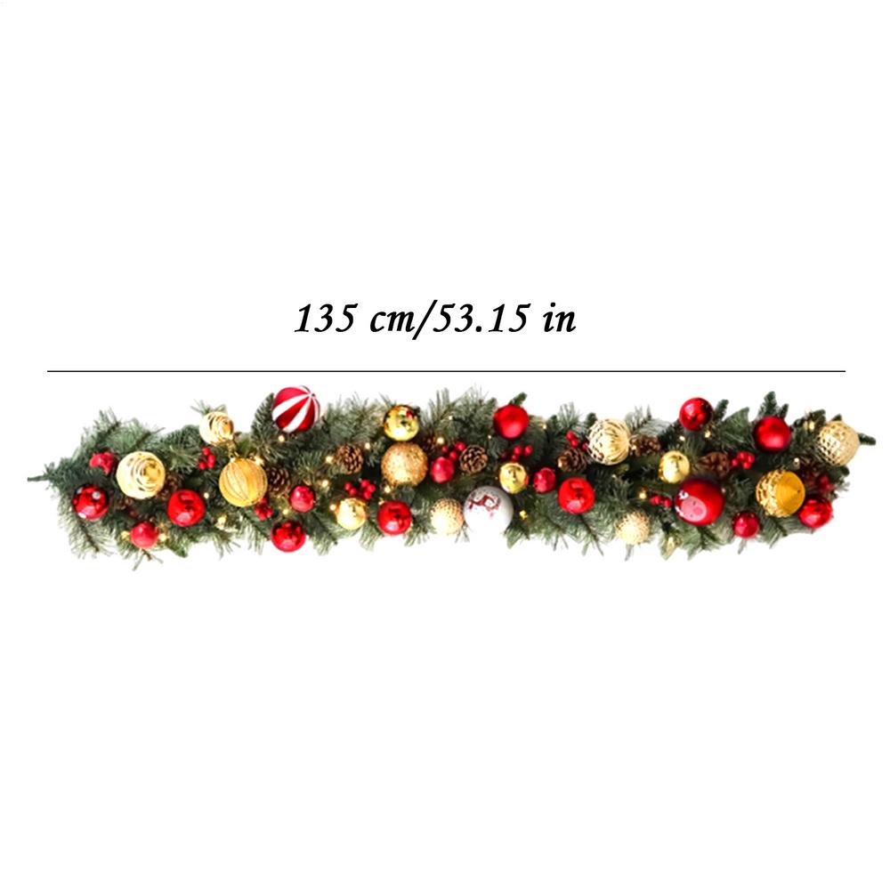 

Pre-lit Christmas Garland 53-Inch Artificial Garland With 8 Changeable Lights Battery Operated Christmas Decorations With червоний