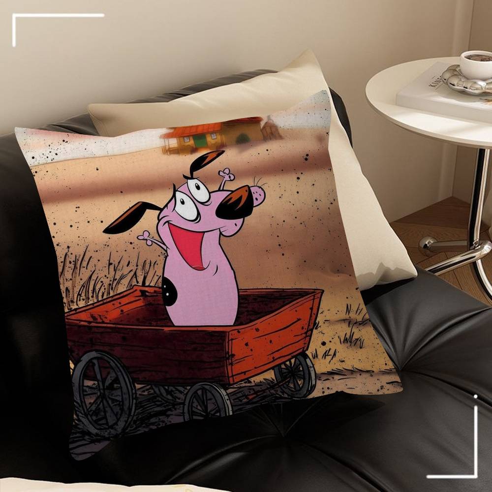 Movie C-Courage Cowardly Dog   Cushion Cover Car Throw Pillow Case For Sofa Car Christmas Gift 40x40cm 45x45cm