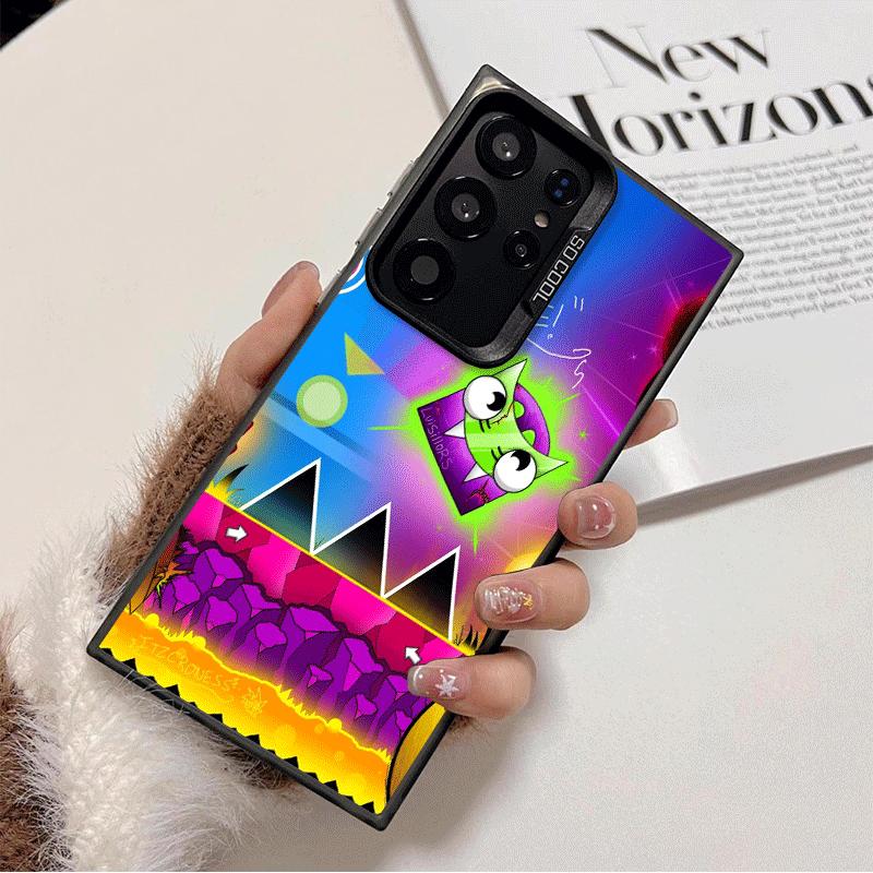 Geometry Dash Spiel Stoßfeste Handyhülle für Samsung Galaxy S26 Edge S25 Ultra S24 FE S23 Plus S21 Hülle Sturzfest Fundas