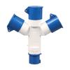 Three Way Industrial Socket Waterproof For Durable 16A32A Y Type Electrical Branch Connector with High Conductivity