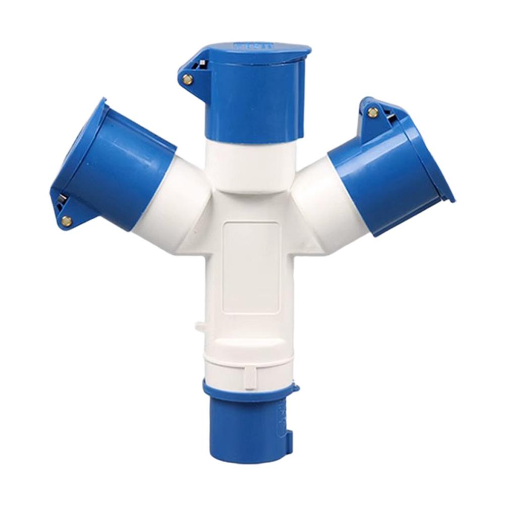 Three Way Industrial Socket Waterproof For Durable 16A32A Y Type Electrical Branch Connector with High Conductivity
