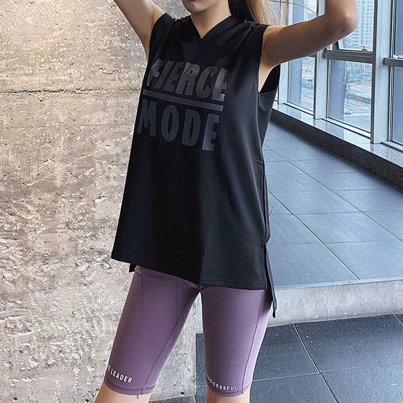 Women's Quick-Dry Sleeveless Hooded Sports Vest for Running & Yoga