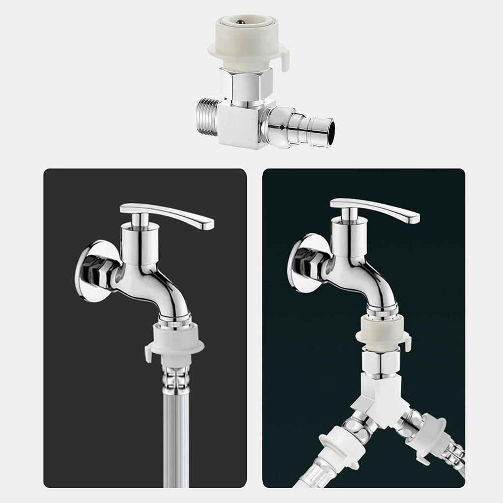Upgrades Three Way Water Separator Valve 1 Inlet & Two Outlets Water Pipe Fitting Rust Resistant Fitting for Washer