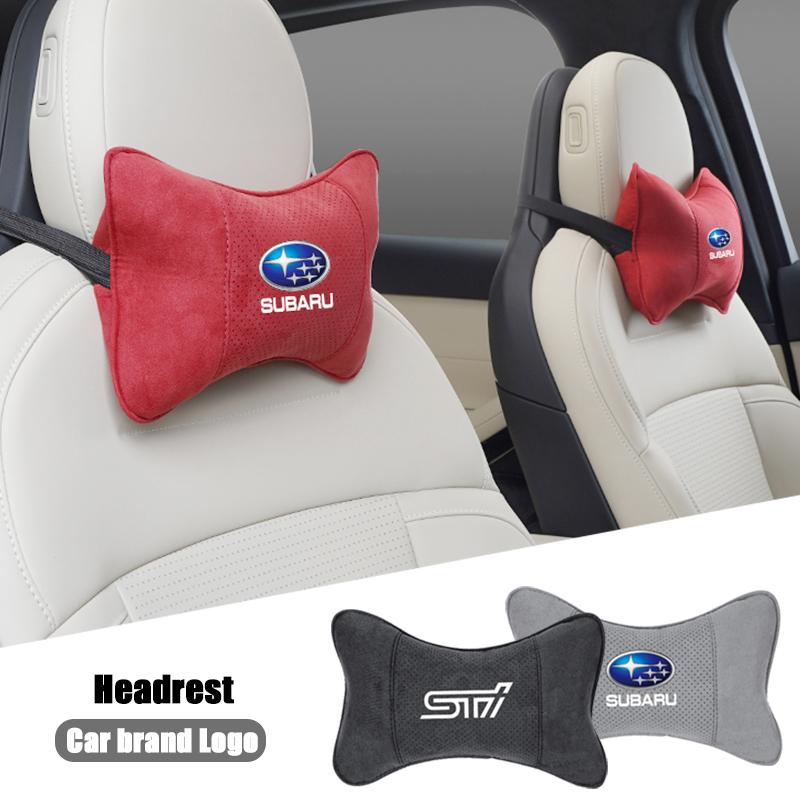 1 Stück Wildleder Autositz Kopfstütze Nackenkissen Innenzubehör für Subaru STI Impreza Legacy WRX BRZ Forester XV Outback Levorg