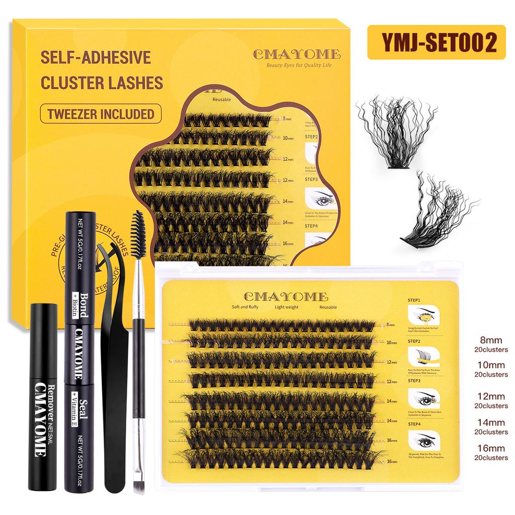 Single Tuft Wool Curled False Eyelashes Natural Fluffy Thick Segmented Eyelashes Light Eyelash Set