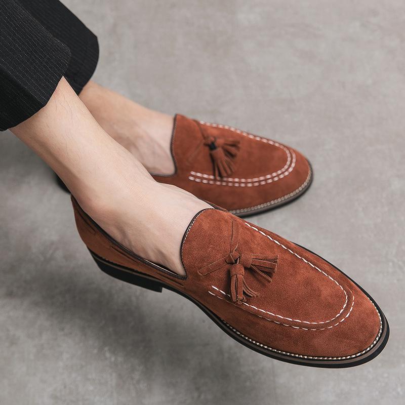 Large Size Suede Leather Fringed Size Autumn New Business Casual Leather Shoes
