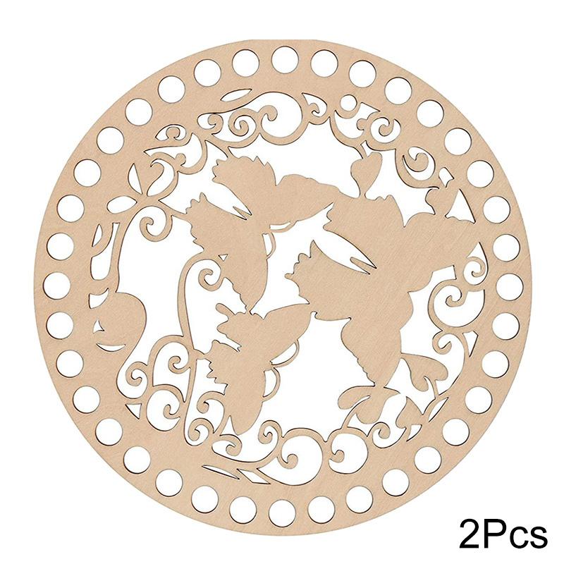 2 шт Круглая форма крючком плетеная корзина основа ажурная деревянная щепа вышивка дно корзины материал для изготовления сумки деревянная вышивка крестом 598₽