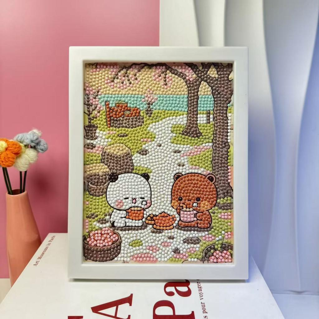 Children'S Diamond Painting Framed Handmade Diy Material Bag Sanrio Diamond Paste Painting Concentration Toy