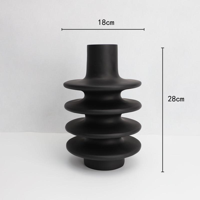 Resin Vase Geometric Circle Spiral Black Flower Vase Flower Pot Floral Arrangement Accessories Home Decoration Vases Pots