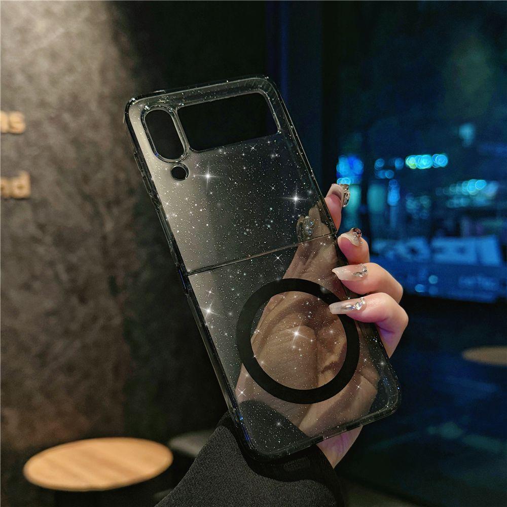 Applicable To Zflip5 Mobile Phone Case Folding and Colorful Samsung Galaxy Zflip4 Transparent Shell Gradient Magnetic Case