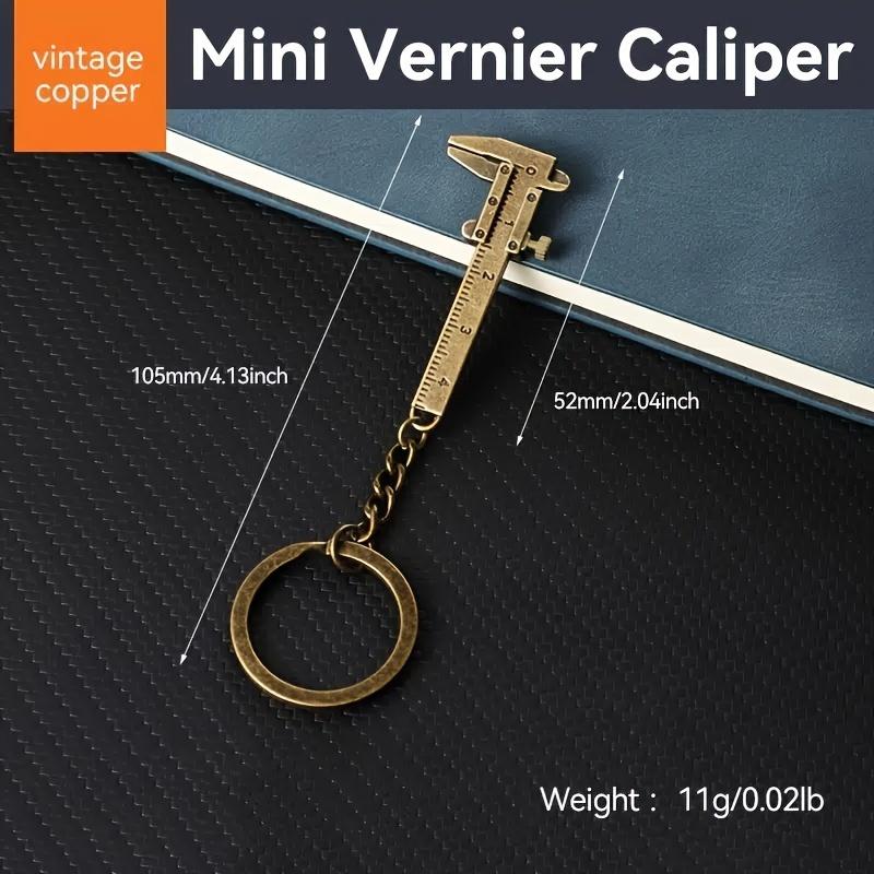 1pc Mini Portable Vernier Caliper Keychain - Dual-Scale (mm/inch) Alloy Measuring Tool, Compact Precision Instrument for Engineers, Students,