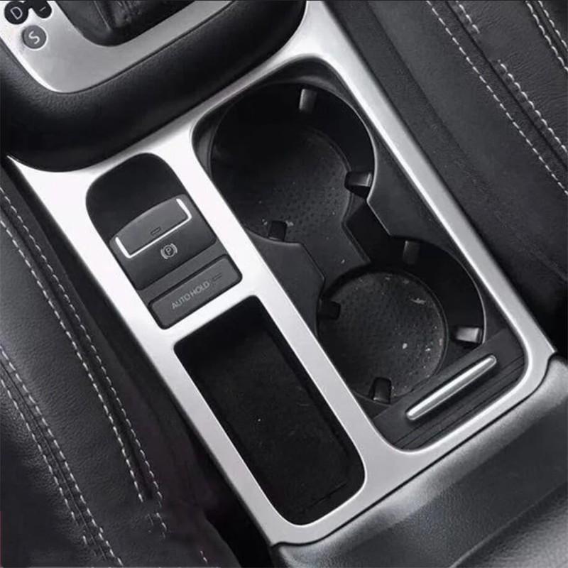 For Volkswagen VW Tiguan 2009 2010 2011 2012 2013 2014 2015 ABS Chrome Front Console Water Cup Holder Frame Cover Trims Sticker