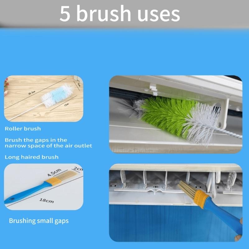 Air Conditioner Cleaning Cover Kitswith Waterproof Bag Washing Tool Brush Filter Clean Spray Protective Dust Set Durable