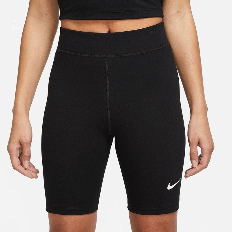 Nike Logo Print Solid Color Breathable Mid-Rise Compression Shorts Women Bottoms Black DV7798-010