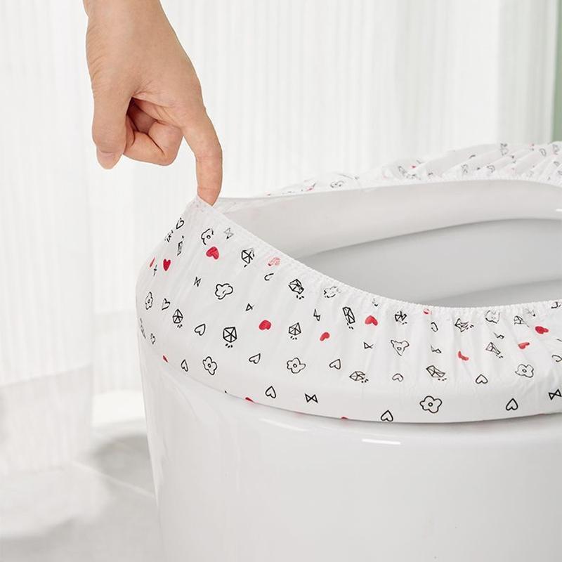 10 Stück biologisch abbaubare Einweg-Toilettensitzabdeckungen WC-Toilettenmatten Reise-Camping-Hotel-Badezimmer-Zubehör Toilettenpapier-Pads
