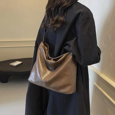 PU Elegant Handbag Fashion Casual Simple Female Shoulder Bag Simple Large Capacity Female Crossbody Bag