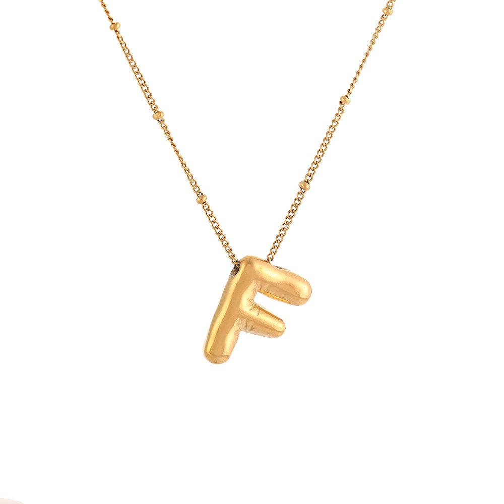 Stainless Steel 18K Gold Plated Alphabet Pendant Necklace