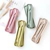 4pcs/set - Reusable Cutlery Set, Fork, Spoon, Chopsticks, Student Travel Cutlery, Portable Cutlery, Color Random