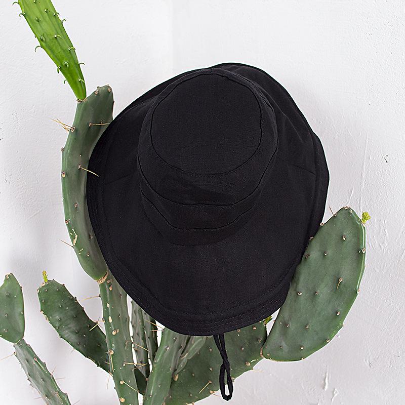 11cm Large Brim Sun Beach Hat Woman Casual Travel Solid Colors Bucket Hat Ladies Windproof Sun Visor Hat Wide Brim Summer Hat