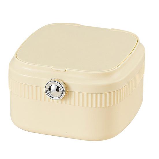 

Ящик для хранения ювелирных изделий, зеркало с несколькими отделениями и двойным слоем для макияжа, пылезащитный, универсальный, серьги, ожерелье, браслет жёлтый