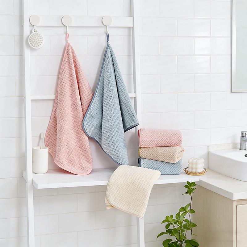 Thickened Soft Plaid Coral Fleece Household Towel