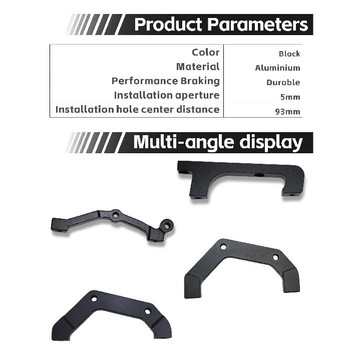 Electric bicycle accessories hydraulic disc brake caliper adapter mountain bike brake for snowmobile front rear caliper bracket