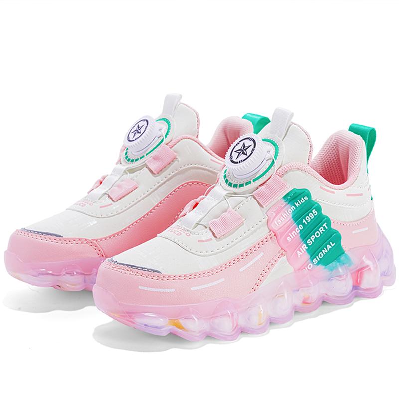 Розовые водонепроницаемые кроссовки из искусственной кожи для девочек — фото 22