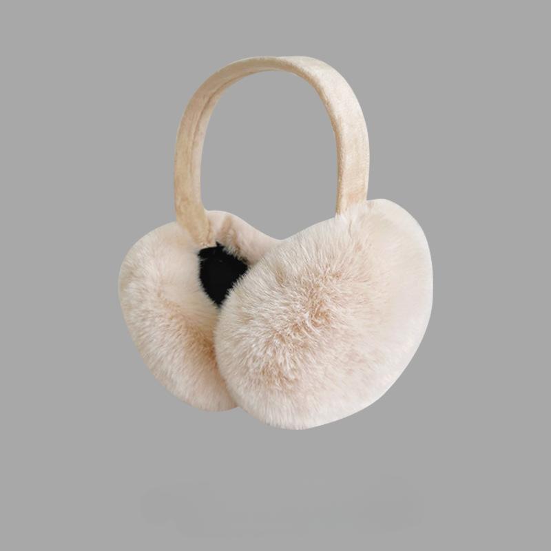 Pluszowe Ciepłe Nauszniki Damskie Słodkie Nauszniki Zimowa Ochrona Uszu Zimoodporne Zimowe Jednokolorowe Ocieplacze na Uszy Składane Jesienno-Zimowa Torba na Uszy Duże