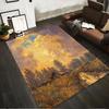 Van Gogh Style Landscape Printed Carpet with Swirling Brushstrokes Design Suitable for Use As an Anti-slip for Living Room Bedroom Sofas